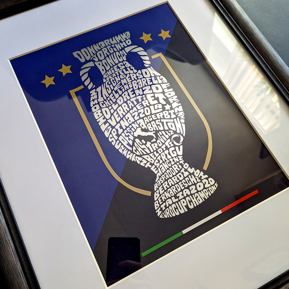 Italy - Eurocup 2021 Silver Foil Poster