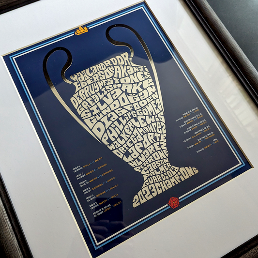 Manchester City - Champions League - Silver Foil Poster