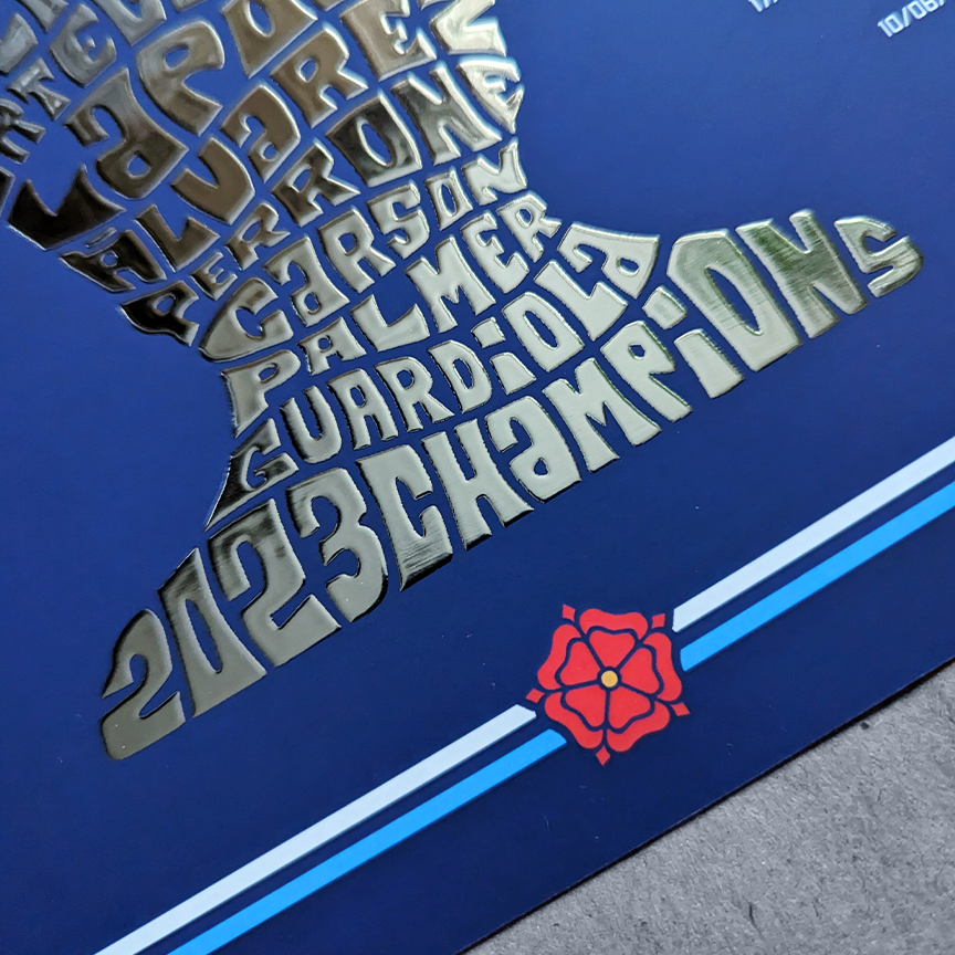 Manchester City - Champions League - Silver Foil Poster