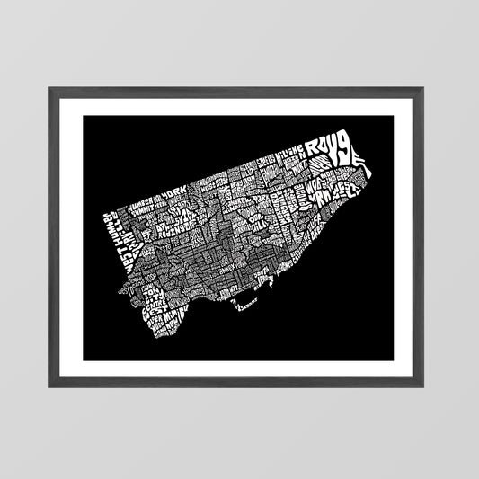 Toronto Neighbourhoods Map Poster