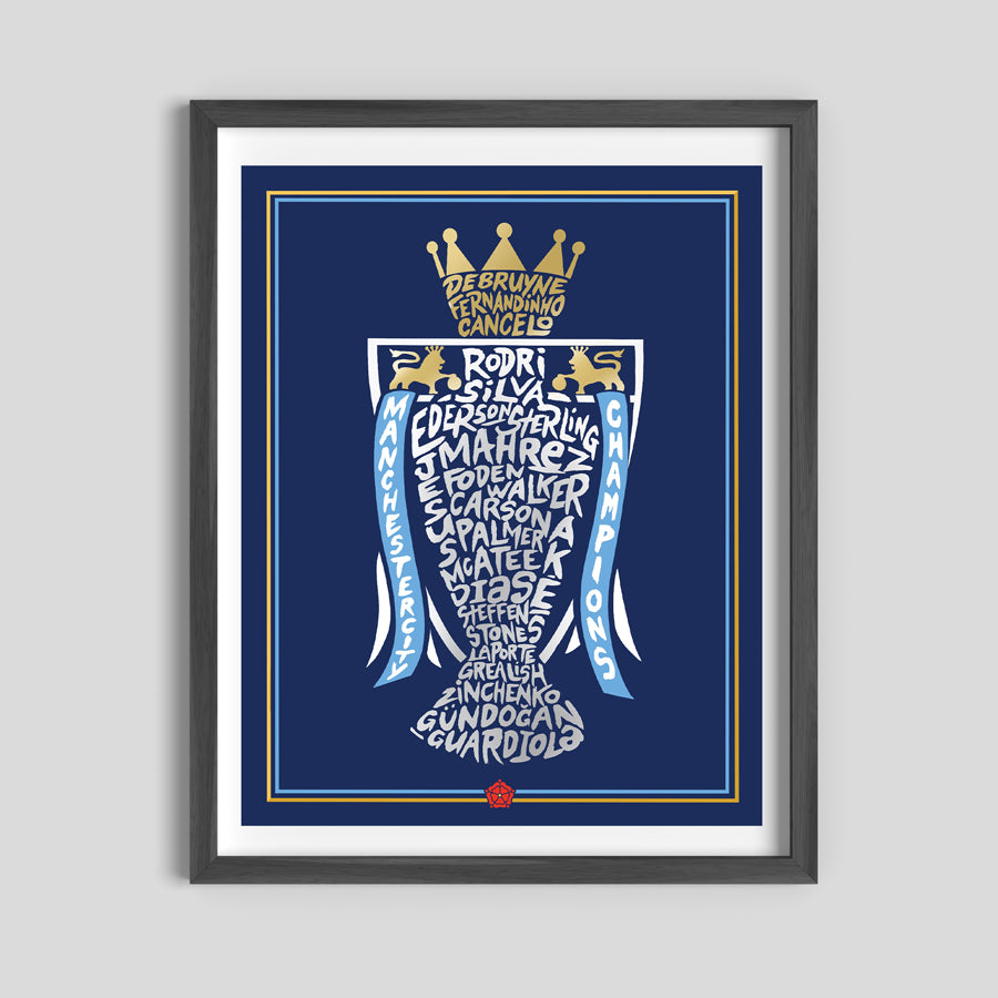 Manchester City - Premier League - Silver Foil Poster