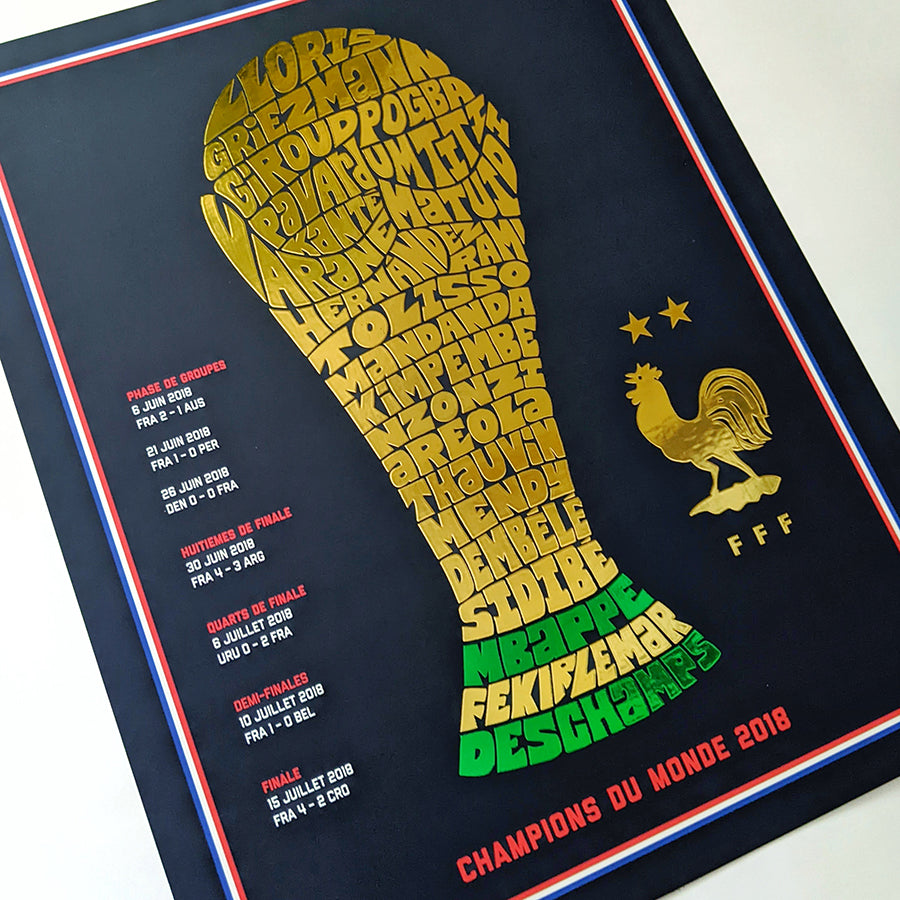 France Les Bleus World Cup 2018 Trophy Poster