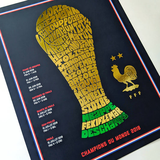 France Les Bleus World Cup 2018 Trophy Poster