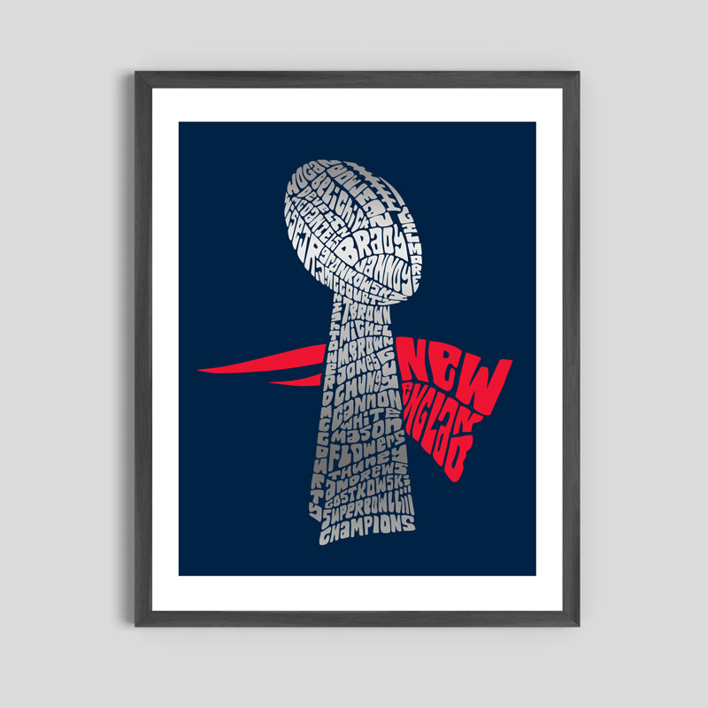 New England Patriots Super Bowl LIII Silver Foil Poster