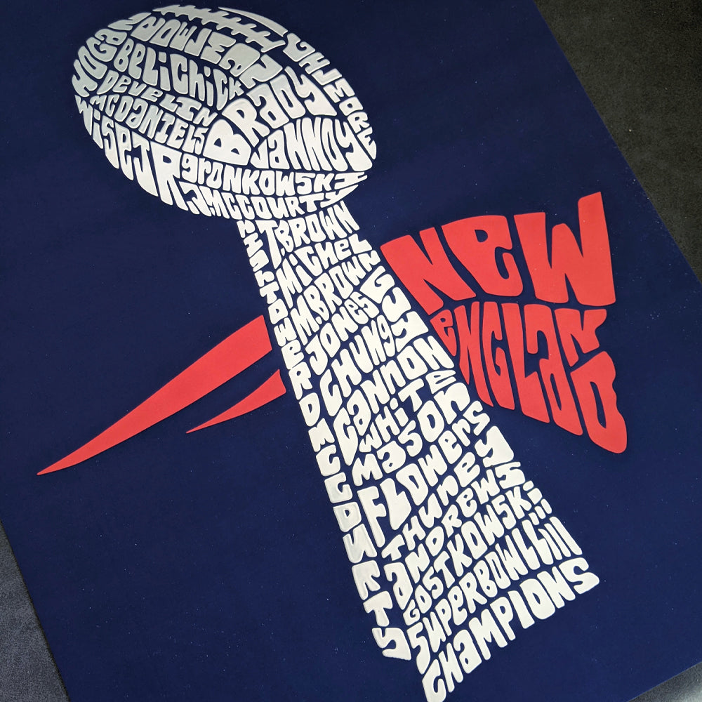 New England Patriots Super Bowl LIII Silver Foil Poster