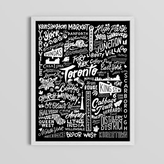 Toronto Neighbourhoods and Districts Poster